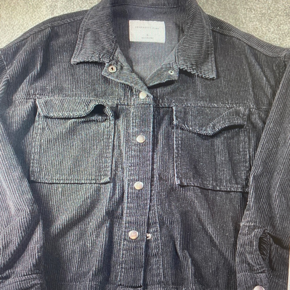 Madewell Charcoal Corduroy Button Jacket